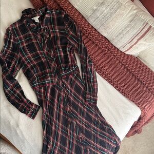 H&M Plaid Long Sleeve Dress